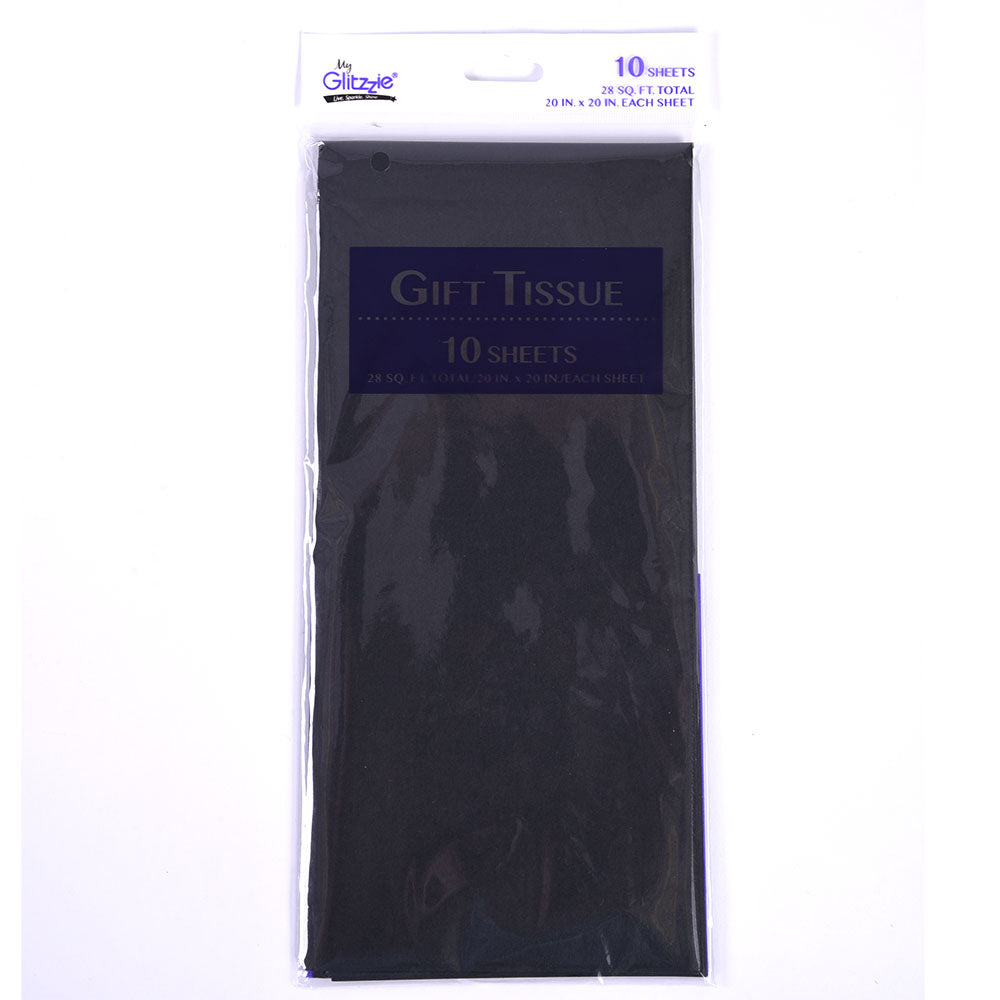 10 X Sheets Black Tissue Paper 