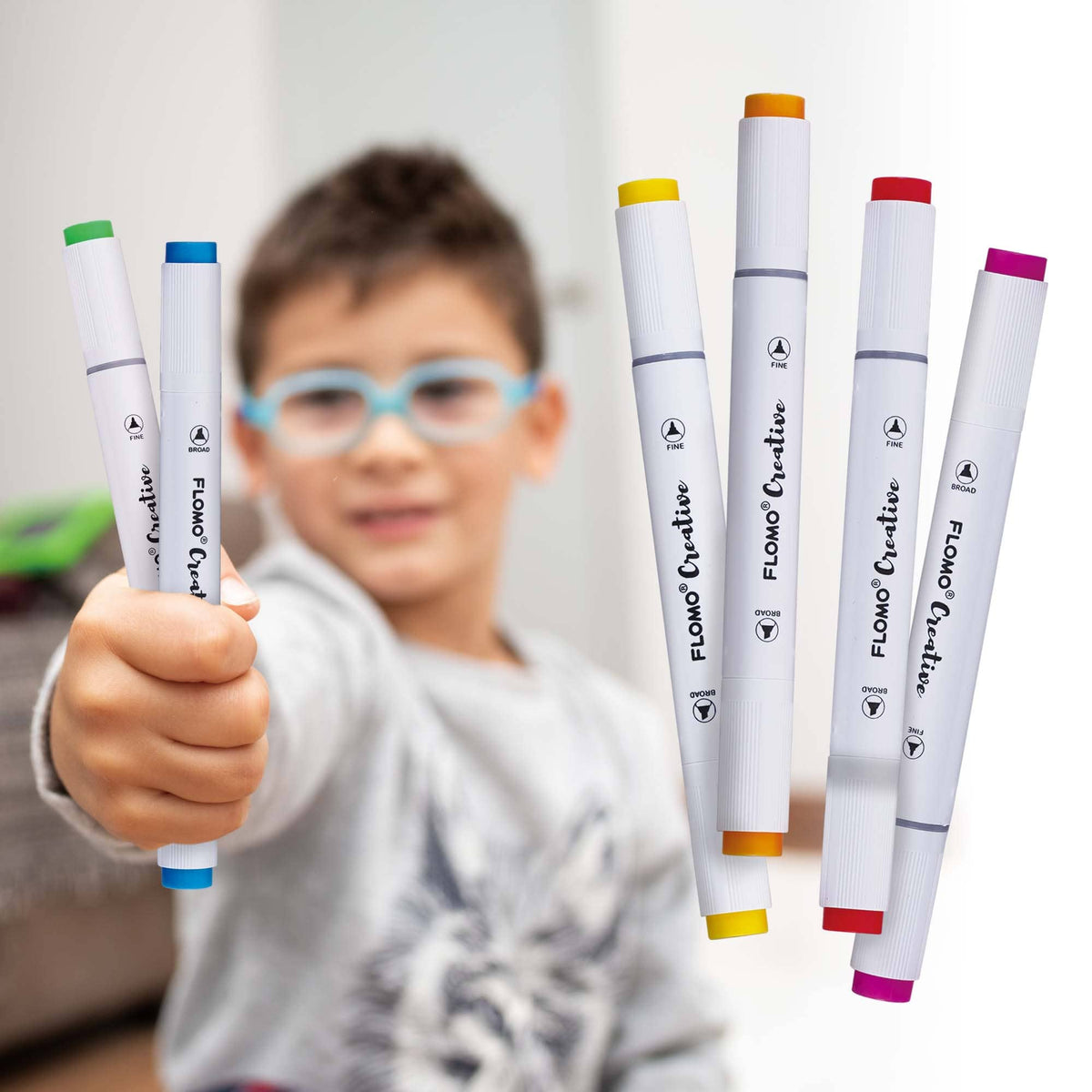 FLOMO's Creative Crayons and Markers for Kids in Bulk