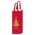 Christmas Red Tree With Plaid Canvas Wine Bag With Inside Lamination 5" X 14" X 5"