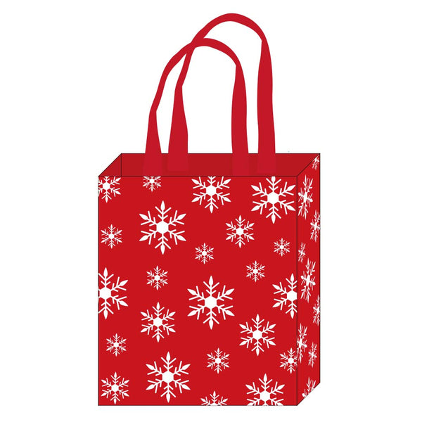 Christmas Snowflakes Tapestry With Lurex Tote Bag 13" X 15" X 4"