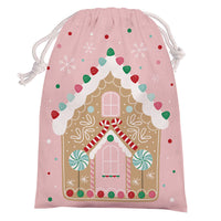 Christmas Gingerbread House Tapestry With Lurex Drawstring Bag 14" X 18"