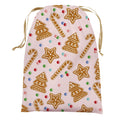 Christmas Cookies On Pink Background Chenille Drawstring Bag 14" X 18"