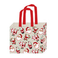 Christmas Retro Santas Canvas Tote Bag With Inside Lamination 16" X 13" X 6"