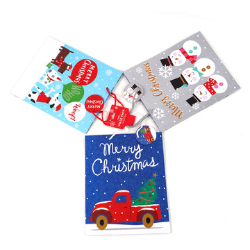 3Pk Large Christmas Have A Merry Time Printed Bag, 3 Designs