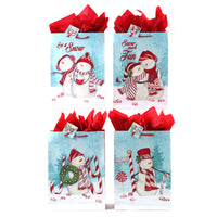 Small Large Sweet Peppermint Snowman Printed Bag, 4 Designs