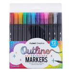 12Ct Outline Markers With Black Barrel