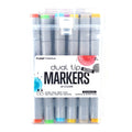 24Ct Dual Tip Chisel & Fine Tip Markers With Gray Barrel In Reusable Case With Handle