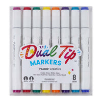 8Ct Dual Tip Chisel & Fine Tip Markers