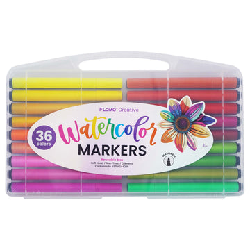 36Pc Chunky Watercolor Markers, 36 Colors