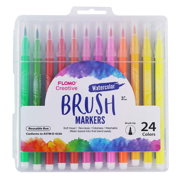 24Pc Soft Head Brush Tip Pens,24 Colors