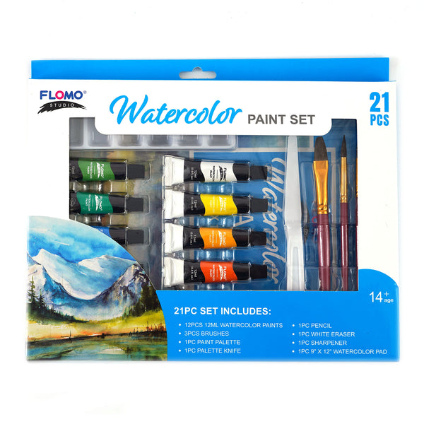 21Pc Watercolor Paint Art Set