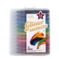 12Ct Glitter Markers In Reusable Case