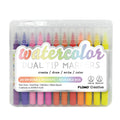 24Ct Dual Tip Fine & Brush Tip Watercolor Markers In Reusable Case