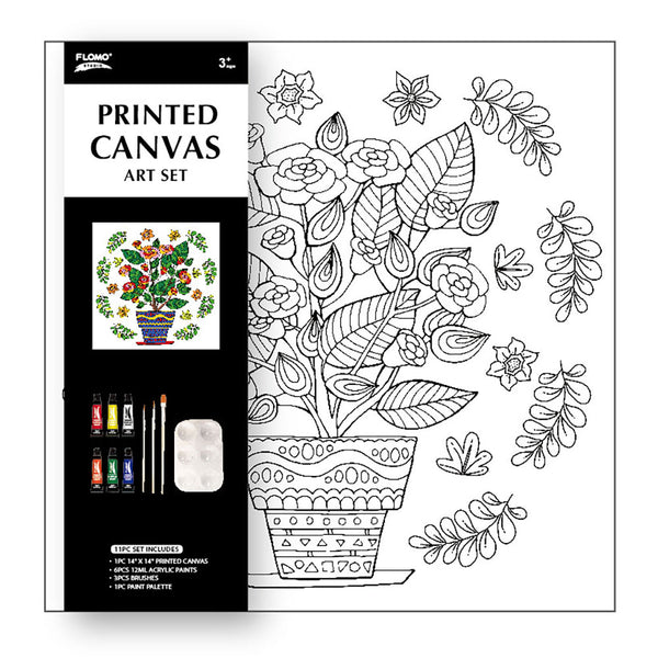 11Pc Printed Potted Flower Canvas Art Set