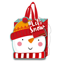 Large Christmas Die Cut Snowman Gift Bag With 3 Sht Tissue