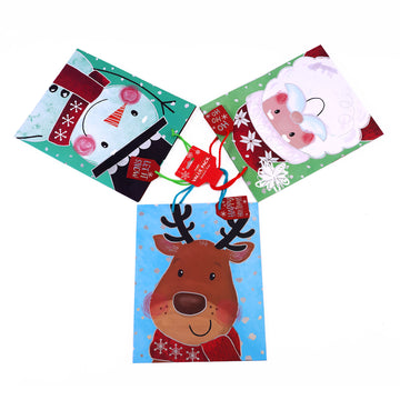 3Pk Large Christmas Wishful Friends Hot Stamp Bag, 3 Designs