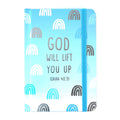 80 Sht/160 Pge Small Bookbound Hot Stamp Journal, Religious God Lift, 6.25"X 4.375",1 Design