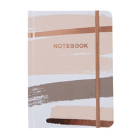 80Sht/160 Pge Small Book Bound Hot Stamp Journal, Brushstroke Beige, 7.25" X 5.25", 1 Design