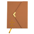 128 Sht/256 Pages Pu Envelope Flap Religious Journal,Brown, 6"W X 8"L