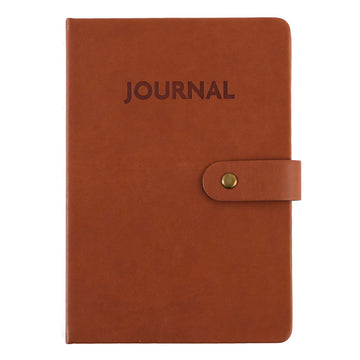 128 Sht/256 Page Soft Pu Leather Cover Journal, 5.5"W X 8"L, Light Brown Color