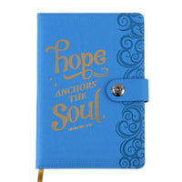 128Sht Pu Journal Deboss W/Snap Magnet Closure&Ht Stamp, Religious Aquasoul,8.25"Lx5.6875"W