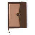 128 Sht/256 Page Pu Cover Clutch Brown Journal W/ Front Pocket, 6" X 8.25"