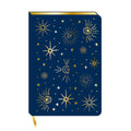 128Sht Pu Journal Debossed Hot Stamp Celestial Icons On Blue, 8.25"Lx5.6875"W