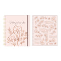 130 Sheets/260 Pages Mega Spiral Journal W/Hot Stamp,2 Sticker Shts, Floral La, 11.25"X9.25"