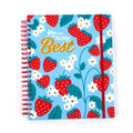 140Sht/280Pge Mega Spiral Hot Stamp Notebook, Berry Best, 11.25"X9.25"