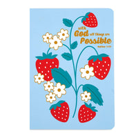 140 Sheet Perfect Bound Embossed Notebook, Religious Strawberry, 7 X 10"