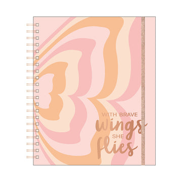 140Sht/280Pge Mega Spiral Hot Stamp Notebook, Brave Butterfly Wings, 11.25"X9.25"