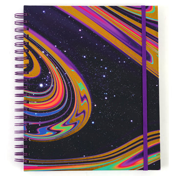 140Sht/280Pge Mega Spiral Notebook W/Hot Stamp, Spacey Marble, 11.25"X9.25"