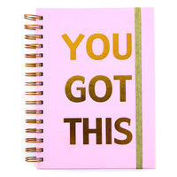 160 Sht Jumbo Spiral Hot Stamp Journal, You Got This, 8.5"X6.25"