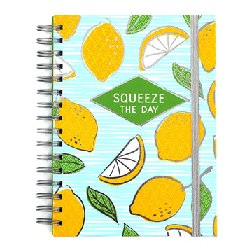 160Sht/320Pg Lemon Squeeze The Day, Hot Stamp Chunky Spiral Journal, 8.5"X6.25"