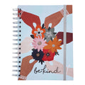 160Sht/320Pg Floral Be Kind Hot Stamp Chunky Spiral Journal, 8.5"X6.25"