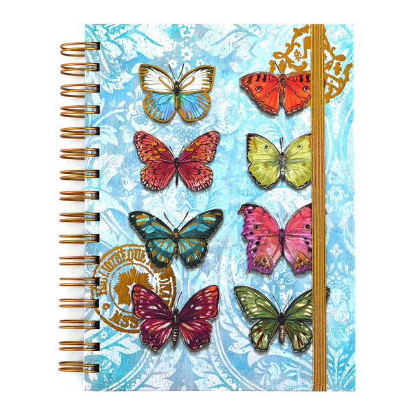 160Sht/320Pg Butterfly Hot Stamp Chunky Spiral Journal, 8.5"X6.25"