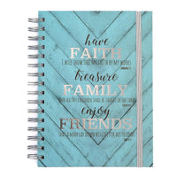 160Sht/320Pg Religious Faith Family Friends Hot Stamp Chunky Spiral Journal, 8.5"X6.25"