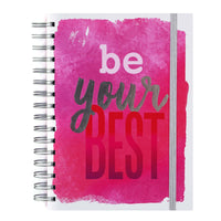 160Sht/320Pg Pink Be Your Best Hot Stamp Chunky Spiral Journal, 8.5"X6.25"