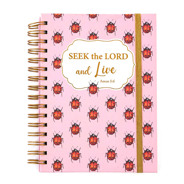 160Sht/320Pg Hot Stamp Lady Bug Religious Chunky Spiral Journal, 8.5"X6.25"