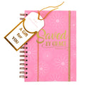 160Sht/320Pge Chunky Spiral Journal W/Giftcard Envelope, Religious Pink Floral 8.5"X 6.25"