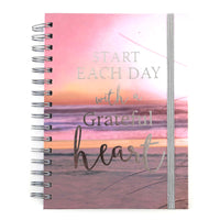 160 Sht Jumbo Spiral Hot Stamp Journal, Start Each Day Beach Inspiration 8.5"X6.25"