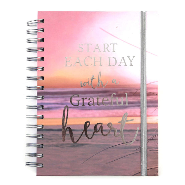 160 Sht Jumbo Spiral Hot Stamp Journal, Start Each Day Beach Inspiration 8.5"X6.25"