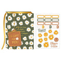 160Sht/320 Pge Bookbound Journal W/ 2 Sticker Shts And Gift Tag, Daisy On Green, 8.5"Lx6"W