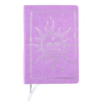 160Sht/320 Pge Pu Journal Deboss W/Hot Stamp/Gilded Edge, 8.25"X 5.625", Silver Sun