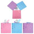 3Pk Square Square Daisy Hot Stamp Gift Bag