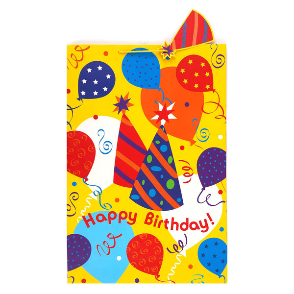 Super Giant Birthday Hat Glitter Gift Bag