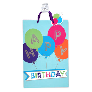 Super Giant Birthday Balloon Partytime Hot Stamp Gift Bag