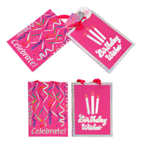 2Pk Extra Large Birthday Streamers & Candles Hologram Gift Bags