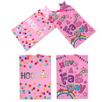 2Pk Extra Large Birthday Hooray/Fab Day Hot Stamp/Glitter Gift Bags