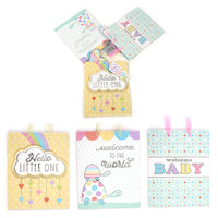 3Pk Large Baby Dots/Hearts/Turtles Hot Stamp/Glitter Gift Bags, 3 Designs